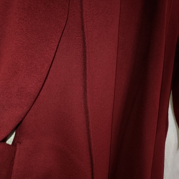 Theory Blazer Womens - Burgundy Wool Blend Open Jacket - Picture 6 of 7